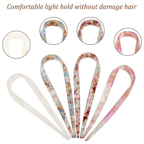 French Hair Pin Tortoise Shell French Hair Pins for Women Buns U Shaped Hair ... - Picture 7 of 7