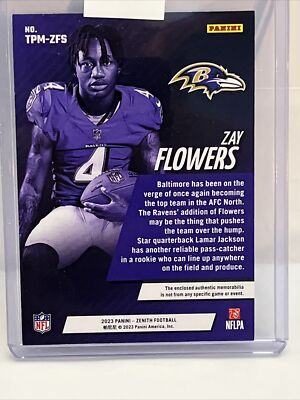 2023 Panini Zenith Zay Flowers Turning Pro Patch #TPM-ZFS