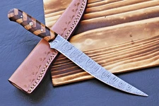 Custom Made Fish Fillet Knife Chef Knife / Hand Forged Damascus Steel 2860