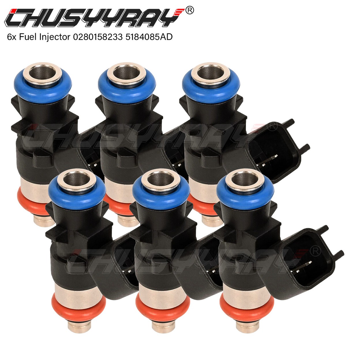 6X Fuel Injectors 5184085AD for Jeep Grand Cherokee Wrangler 3.6L