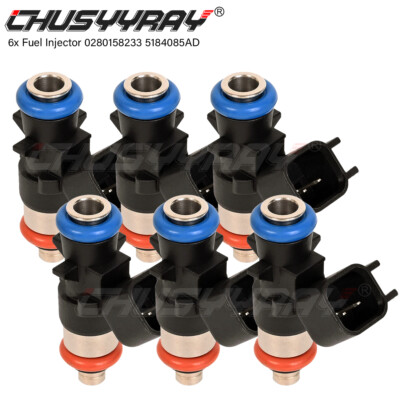 6X Fuel Injectors 5184085AD for Jeep Grand Cherokee Wrangler 3.6L