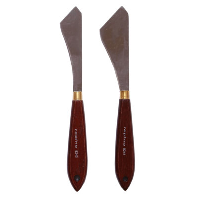 Malspachtel 2-teiliges Set verschiedene Formen - Malmesser Ölfarbe Acrylfarbe