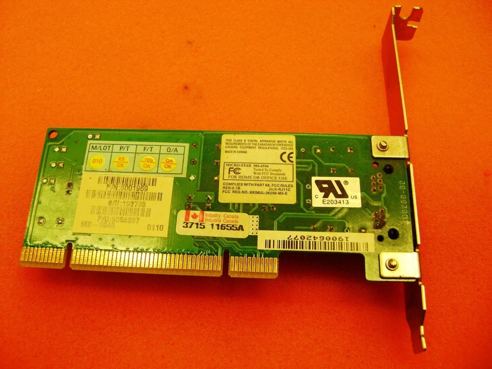Gateway 500S 56K PCI Internal Modem 6001969 Broadcom MS 6946 Ver.1 - Image 4 of 4