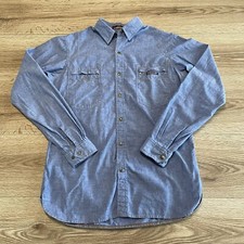 Jordache Shirt Junior Size Small Blue Denim Look Snap Up Pockets Vintage