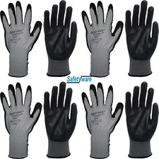 4 Pair Safetyware XtraFlex Nitrile Grip Safety Work Gloves Gardening Mechanic