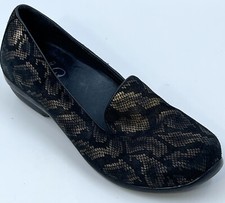 Dansko Olivia Women's Shoes 38/7.5-8 Flat in Bronze Snake Slip On Loafer