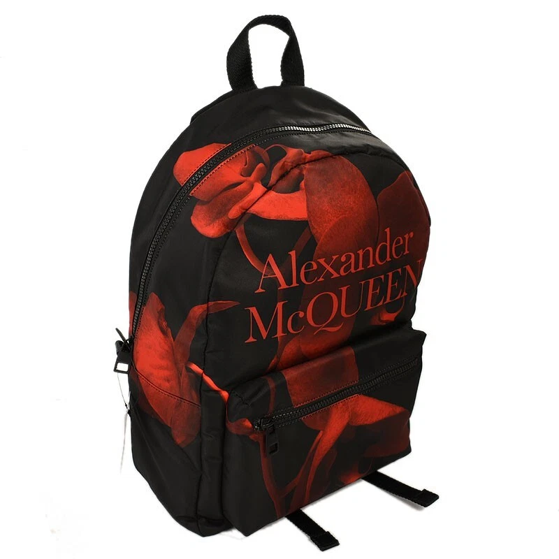 ALEXANDER MCQUEEN Red Orchid Metropolitan Nylon Backpack NEW
