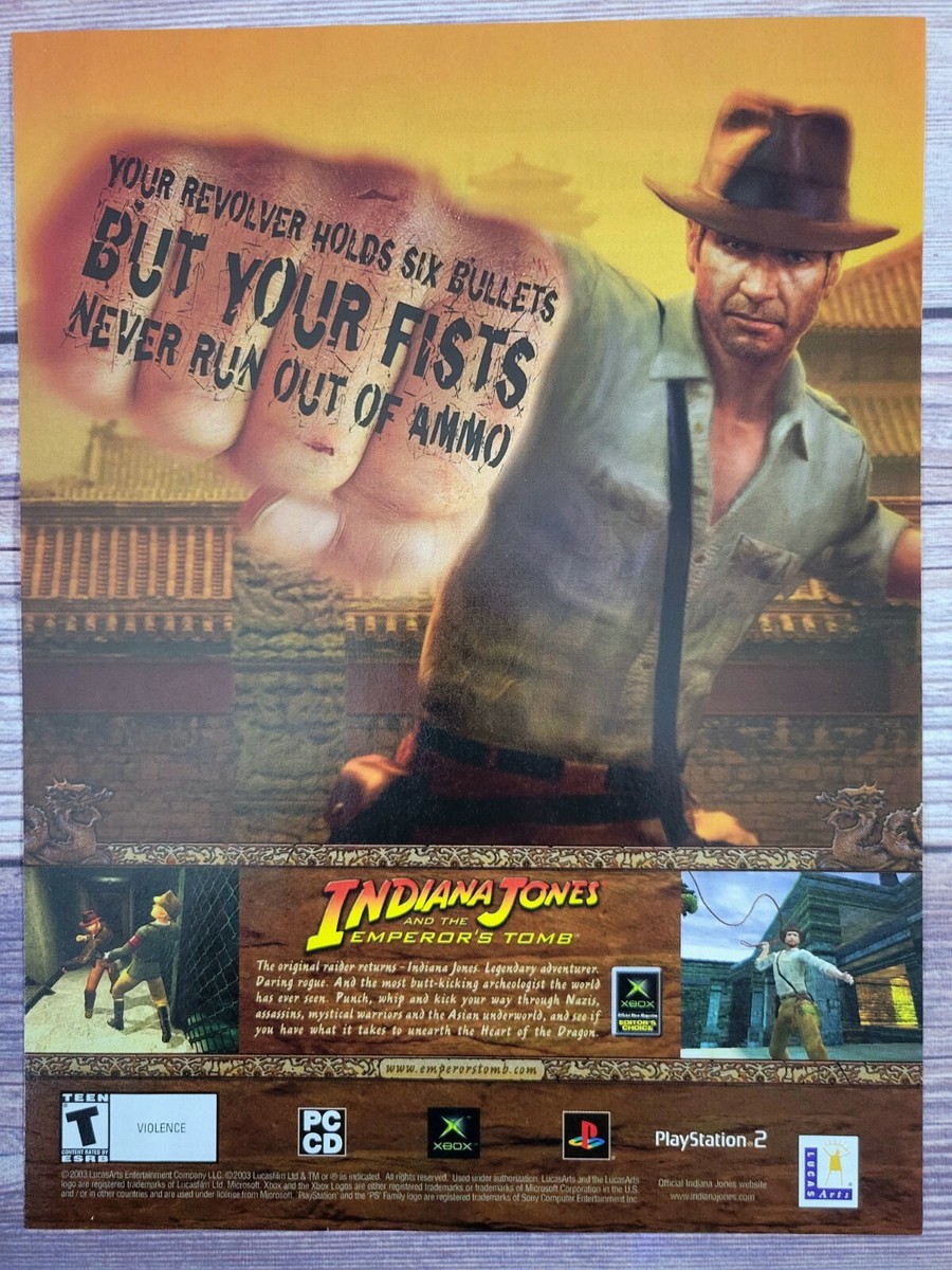 Indiana Jones and the Emperor's Tomb PS2 Xbox PC Promo Ad Art