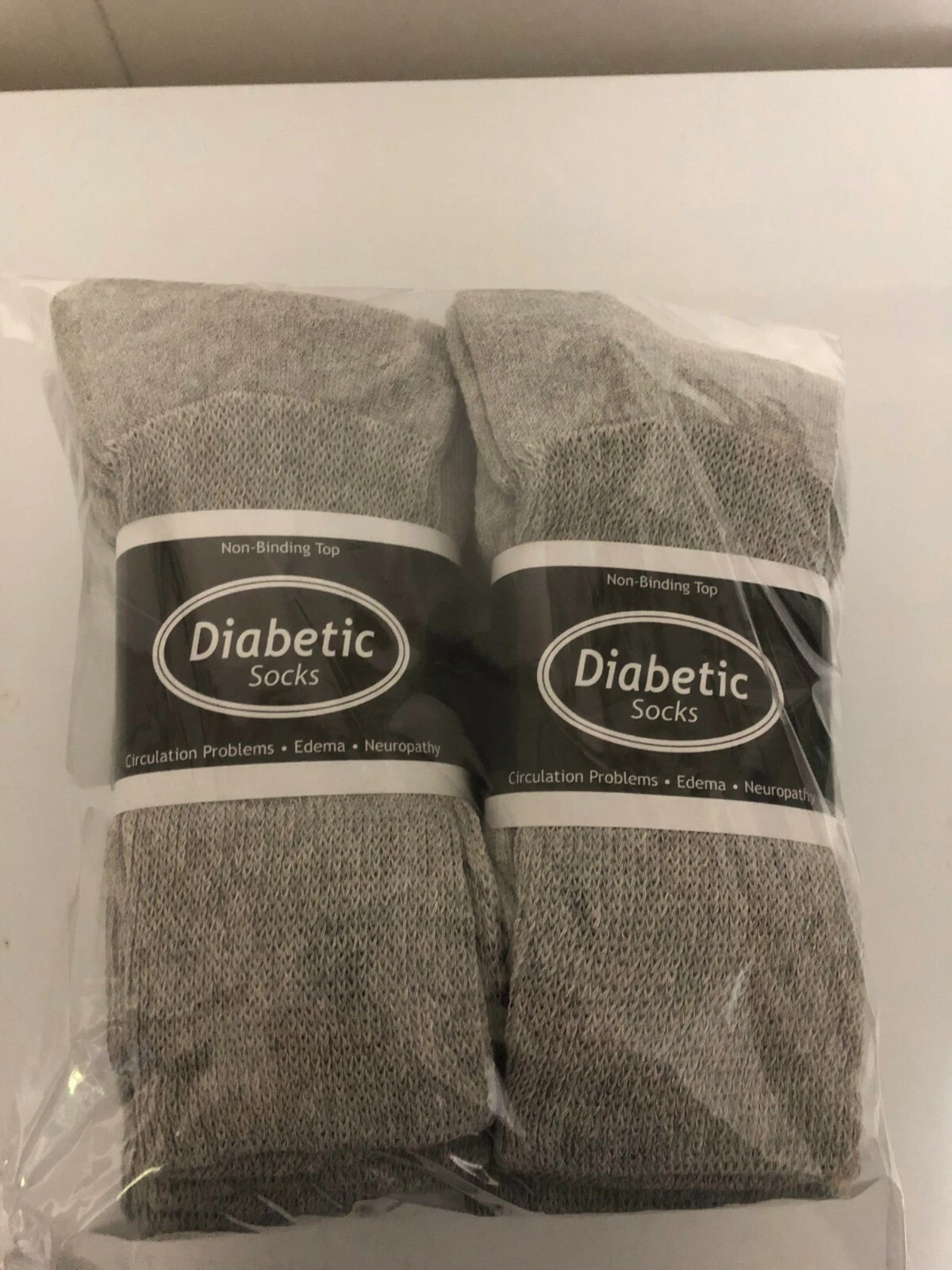 *** 12 Pair Gray Diabetic Crew Socks MADE IN USA 9-11 ***