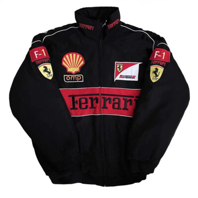 Ferrari フェラーリ F-1チーム レーシングジャケット M 0028 FERRARI Black Embroidery EXCLUSIVE JACKET suit F1 team racing M L