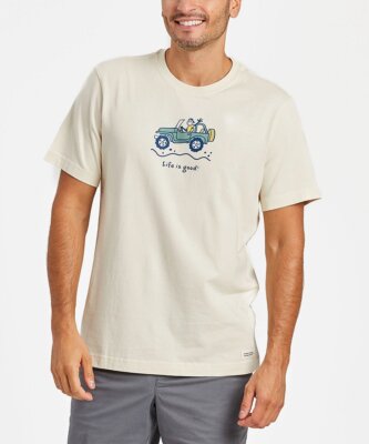 T-shirt Life Is Good Patriotic Eagle Bleu - Taille L, Manches Courtes - Neuf Avec étiquettes