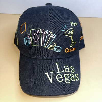 Santos Cap Hat Las Vegas adjustable Strap Back Black New With Tag Cards Dice