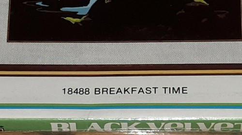 VTG Craft House Black Velvet Oil Paint by Number Set BREAKFAST TIME PANDA 18488 - Picture 3 of 3