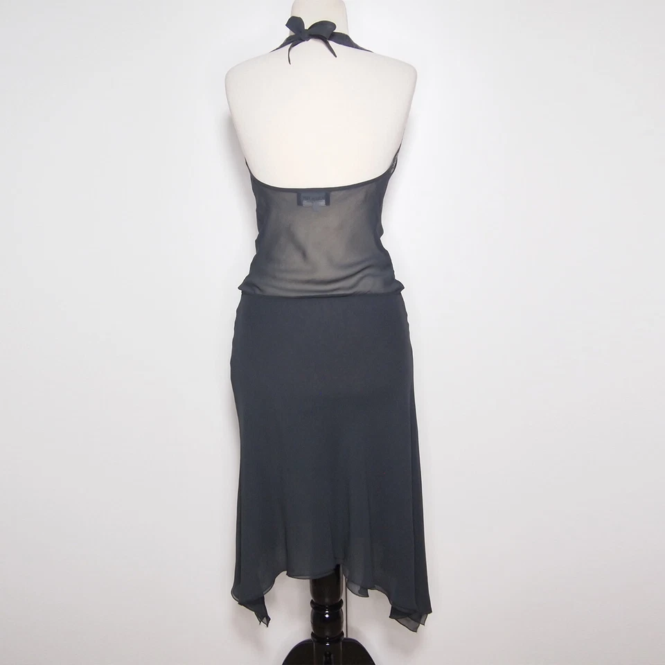 Vestido de seda Patrizia Pepe sem mangas cinza sem costas feminino IT 40 EUA 4 P - Imagem 4 de 4