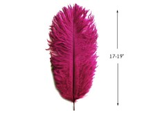 10 Pieces 17-19" Magenta Ostrich Drab Body Wing Feathers Centerpiece Costume