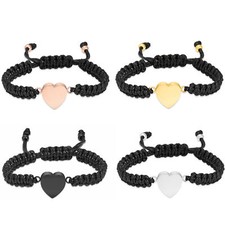 Heart Urn Locket Funeral Braided Rope Urn Bracelet Cremation Jewelry for Ashes