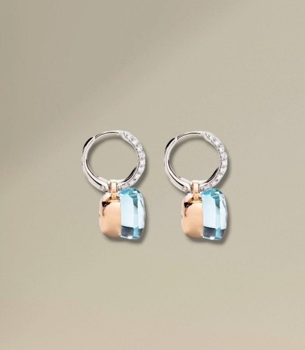 Swiss Blue Topaz Earrings 925 Sterling Silver Engagement Gift - Picture 3 of 8