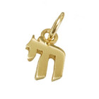 14k Yellow Gold Tiny Chai Jewish Pendant Small Hai Necklace Handmade Gift Israel