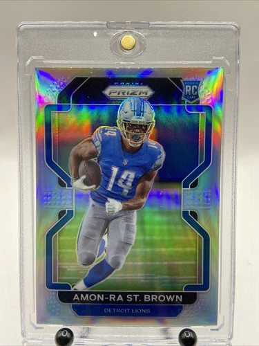 2021 Panini Prizm Amon-Ra St Brown Silver Prizm Rookie Card Variation #358 Lions