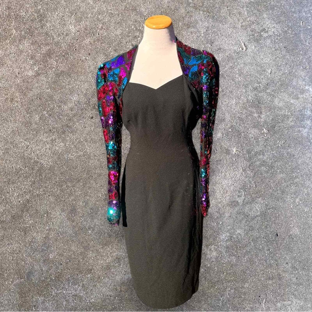 lillie rubin sequin dress Vintage Lillie Rubin Black Sequin Mermaid Gown Selected by The Curatorial Dept