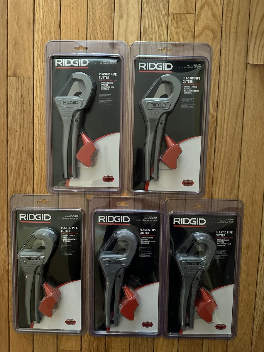 5 RIDGID SINLGE STROKE PLASTIC PIPE CUTTER PC 1375