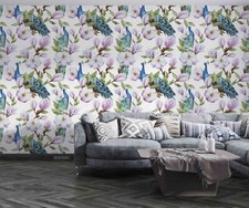 3D Peacock Floral Seamless Self-adhesive Remo...