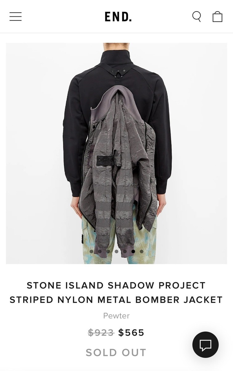 Stone Island Shadow Project Striped Nylon Metal Bomber Jacket