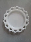 Vintage Anchor Hocking Old Colony Lace Edge Milk Glass 8 1/4" Salad Plate