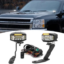 3.5'' LED Pods Ditch Light Kit - Amber DRL+Strobe For 2007-2014 Tahoe, Yukon
