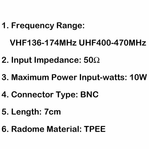 5Pcs SF20 VHF F& UHF Dual Band BNC Small Flexible Stubby Radio Antenna 7cm Y H7 - Zdjęcie 7 z 7