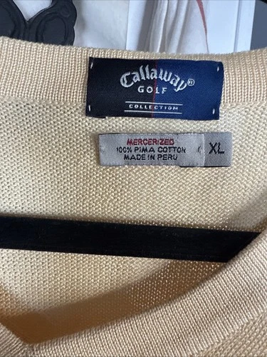 Vintage Callaway Golf Vest Sweater. Men’s Size XL. Yellow. EUC