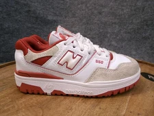 New Balance 550 Little Kids Size 12 M White Red Leather Shoes Sneakers PSB550TF