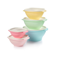 Tupperware Heritage Plastic Food Storage Container Set with Lids 5 Count