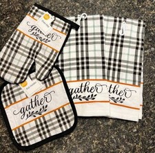 GATHER FALL HARVEST THANKSGIVING KITCHEN TOWE...