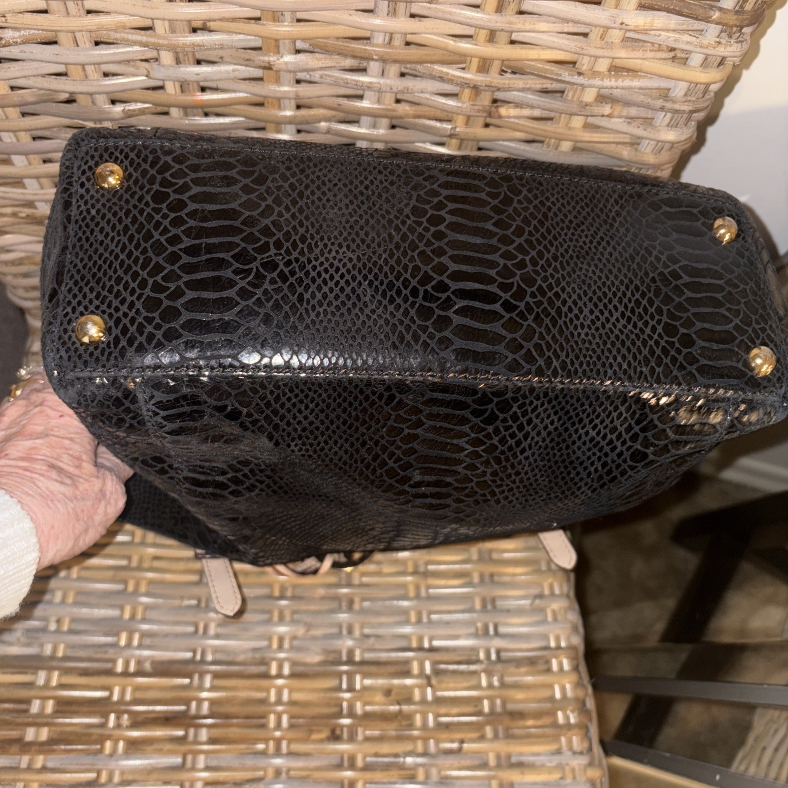 Michael Michael Kors Black Python Embossed Leathe… - image 19