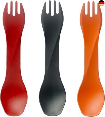 humangear Besteck GoBites UNO 3er Pack rot, grau, orange, 074701, mini UNO