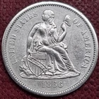 1866 S Seated Liberty Dime 10c San Francisco RARE UNC Uncirculated Det. #102488