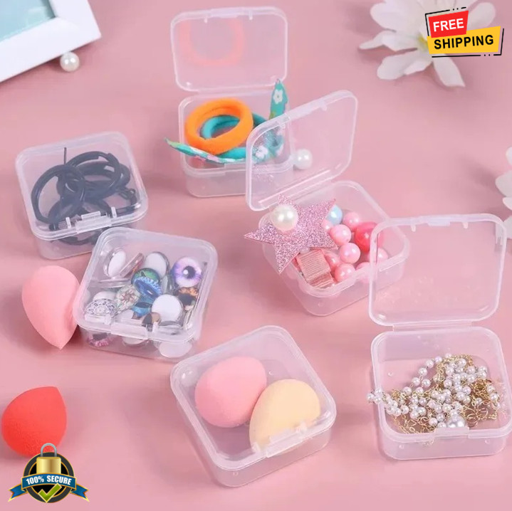 24 Pcs Mini Transparent Jewelry Storage Box Ring Earring Earplug Organizer Case