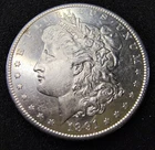 1887 Morgan Silver Dollar $1 - Philadelphia - Unc Details - Cleaned - PL Finish