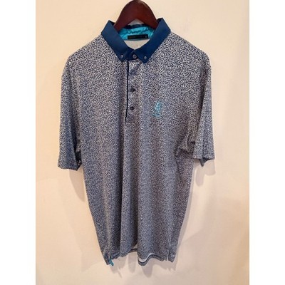 Greyson TPC Scottsdale Golf Polo Mens XL Blue White Abstract Print Performance