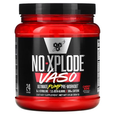 2 X BSN, No-Xplode VASO, Ultimate Pump Pre-Workout, Cherry Bomb, 1.1-Worldwide