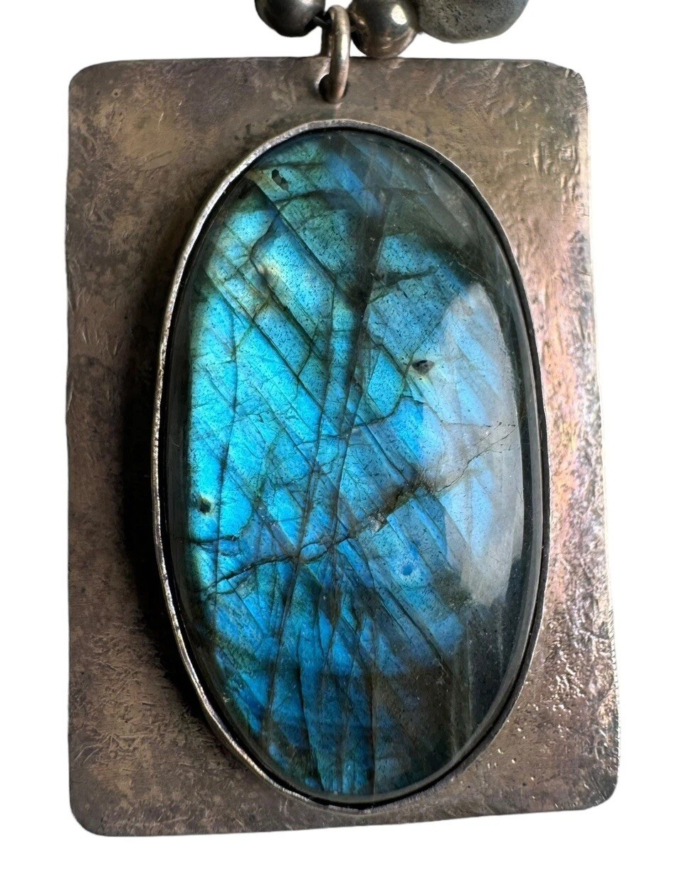 Statement Labradorite Necklace with Large Pendant… - image 1