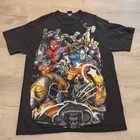 Marvel Comics T shirt VTG Late 90s y2k Grahpic Print Large Black XMEN Avengers