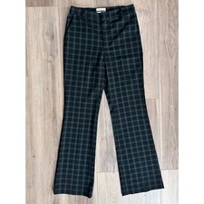 Urban Outfitters Green Plaid Flare Trousers Dark Academia Grunge Indie Sleaze 8