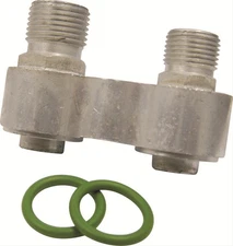 Vintage Air 34108-VUG Compressor Adapter Aluminum 2-Port Male -8 AN Male -10 AN