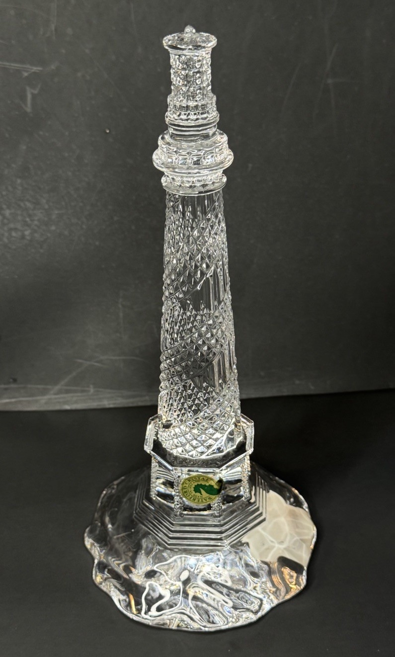 Vtg Waterford Crystal Cape Hatteras Lighthouse #136869 Hand blown Art Glass