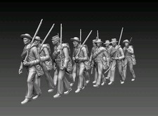 28mm Wargaming ACW Soldiers Confederate 3d Printed Models