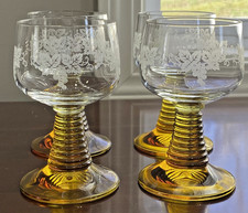 Vintage Schott Zwiesel Amber Stem W/ Clear Gl...