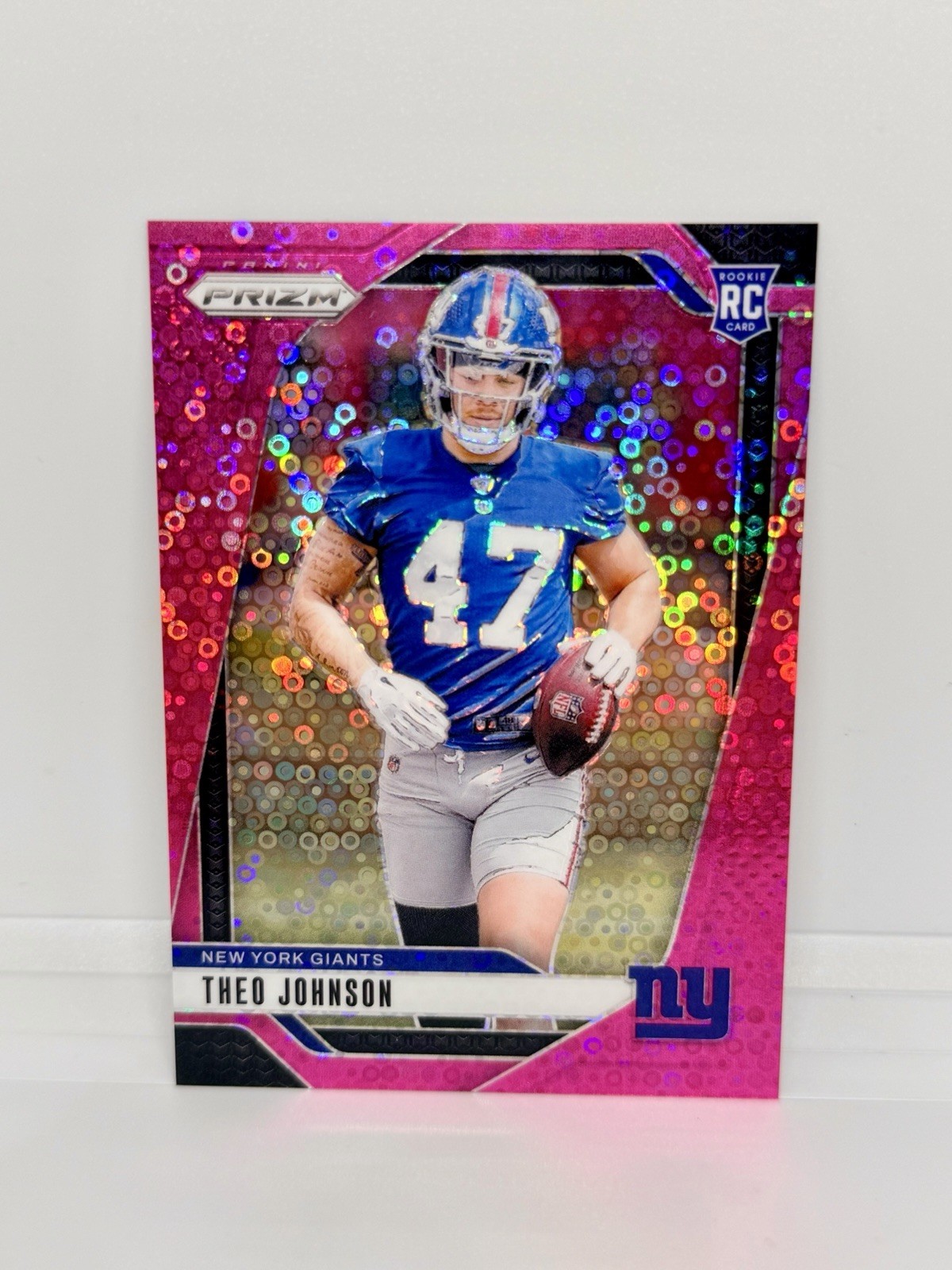 THEO JOHNSON Rookie 2024 Prizm No Huddle Pink /25 New York Giants RC #390