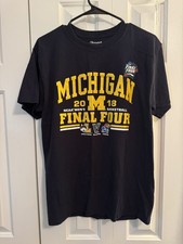 Michigan Final Four Shirt Mens Size Size Medium Blue Champion Short Sleeve.